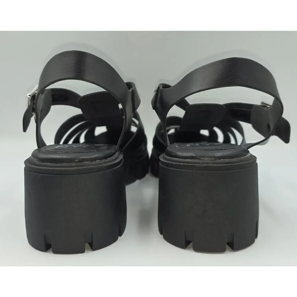 Madden NYC Sandals Womens 11 Platform Fisherman Black Casual Comfort Block Heel